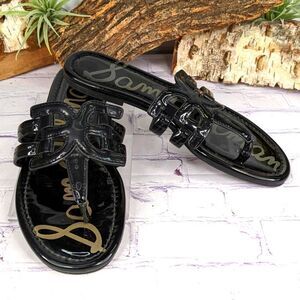 SAM EDELMAN Cara Patent Leather Thong Sandals